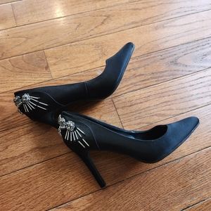 Anthropologie Diamond By Farylrobin Sheila Jeweled Back Heels
